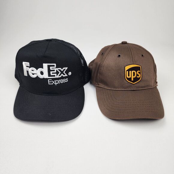 FedEx Express & UPS Logo Hat Lot Trucker Snapback Adjustable Caps